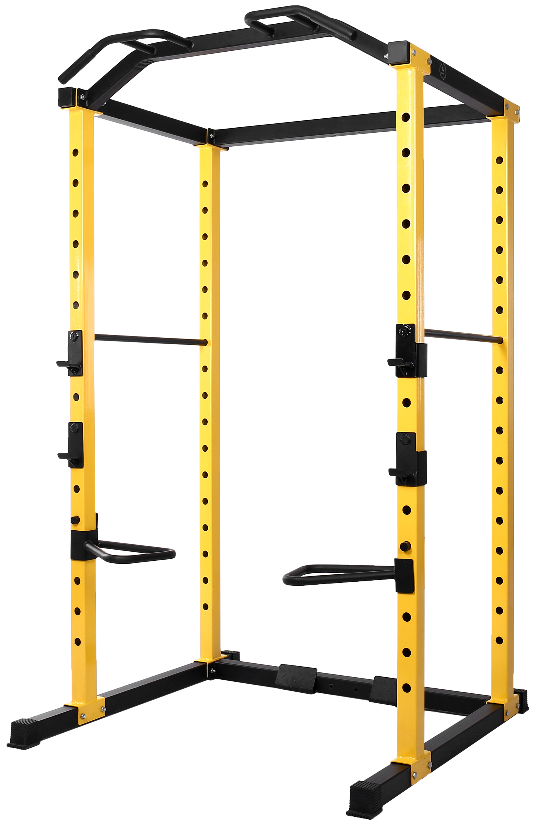 HulkFit Multi-Function Adjustable Power Cage with J-Hooks, Safety Bars or Safety Straps, Power Cage Only, Yellow - image 1 of 5
