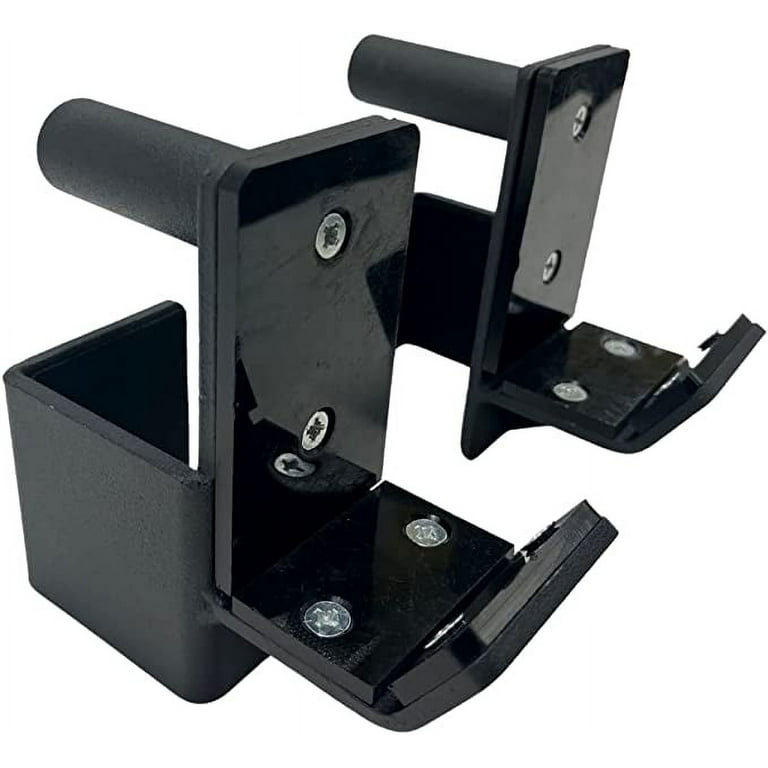 HulkFit Pro Series 2.35 x 2.35 Power Cage Squat Rack J Hooks J Cups with Nylon Resin Pad Barbell Storage Attachment Accessories Pair