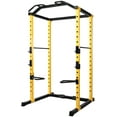 thumbnail image 1 of HulkFit Pro Series Multi-Functional Adjustable Home Gym Exercise Equipment Power Cage with J-Hooks, Safety Bars or Safety Straps, Yellow, 1 of 7