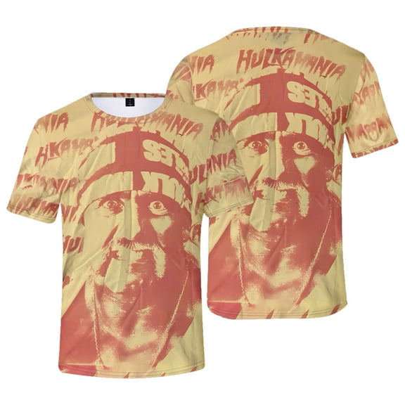 Hulkamania All Over Print T-shirt Crewneck Short Sleeve Sport Tee Women Men Streetwear Tops