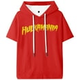 thumbnail image 1 of Hulkamania Hooded T-shirt Short Sleeve Sport Gym Tee Women Men Outdoor Streetwear Tops, 1 of 3