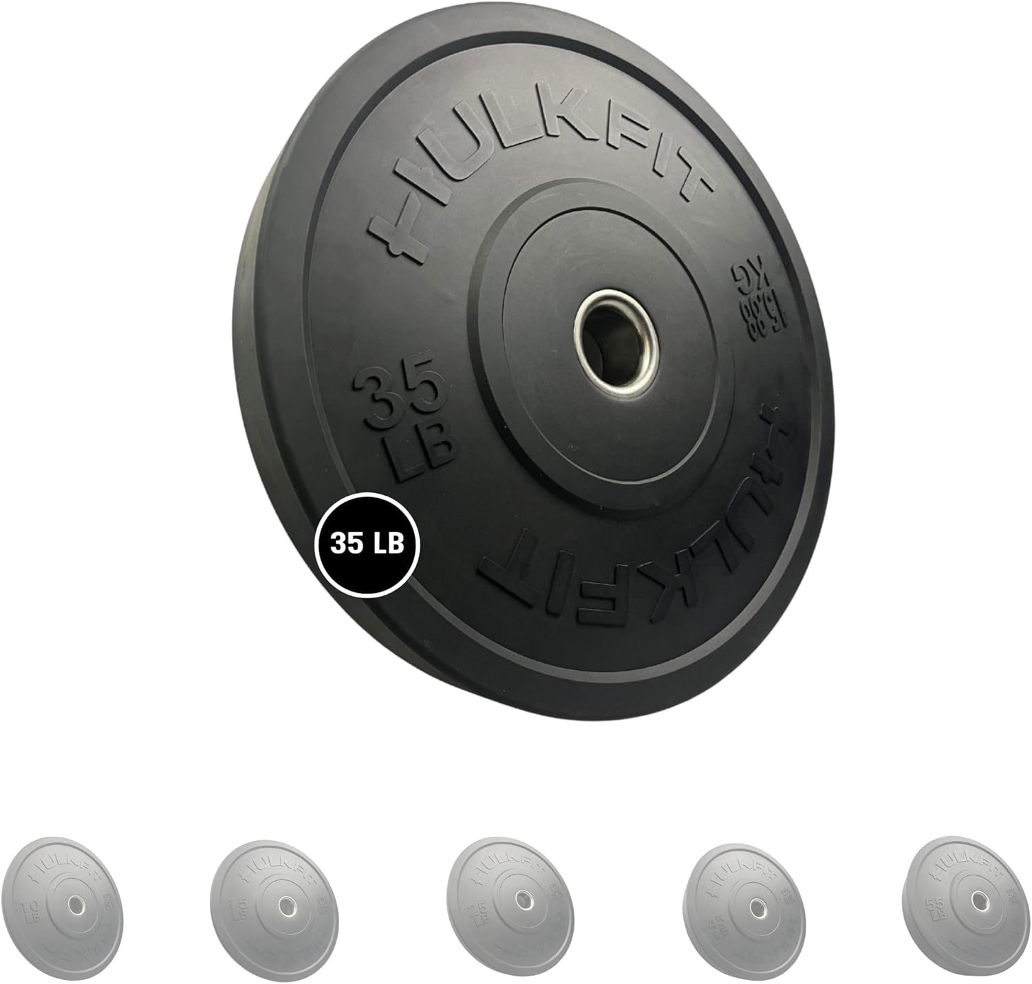 Hulkfit 2” Olympic Shock Absorbing Bumper Weight Plates - 35lb (Single)