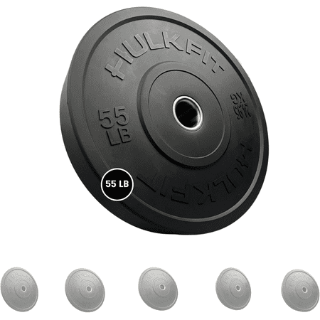 Hulkfit 2” Olympic Shock Absorbing Bumper Weight Plates - 55lb (Single)
