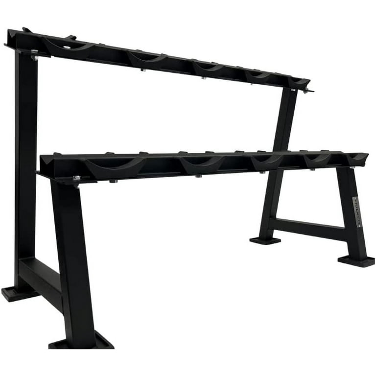 Hulkfit 2 Tier Adjustable Dumbbell Weight Storage Rack with 10 Removable Cups
