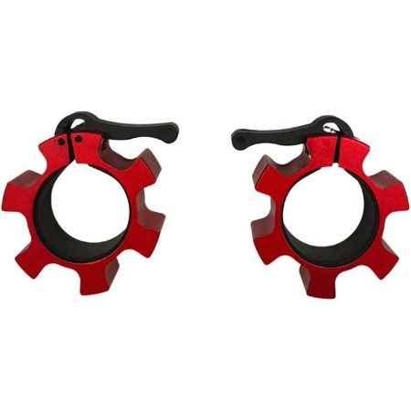 HULKFIT Quick Release 2” Lightweight Aluminum Barbell Clips Clamps Collars Weightlifting Strength Training Accessories - Red