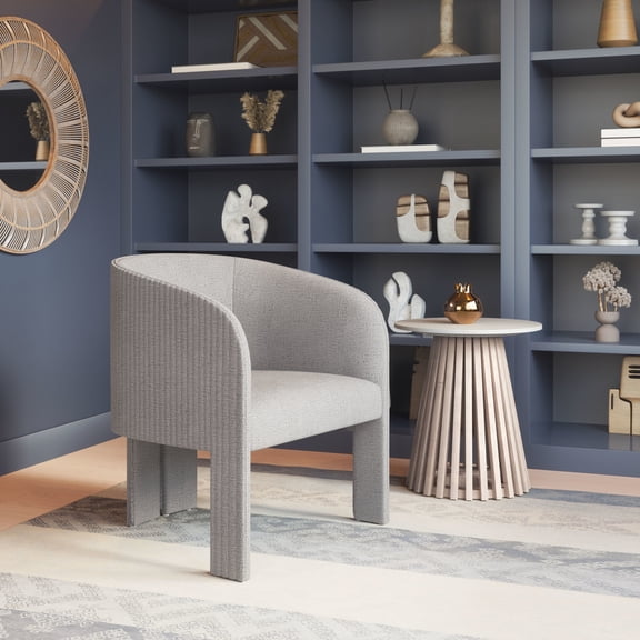 Hull Accent Chair Slate Gray Accent Chair, Modern Style, Cozy polyester linen fabric, Plywood, Indoor Living