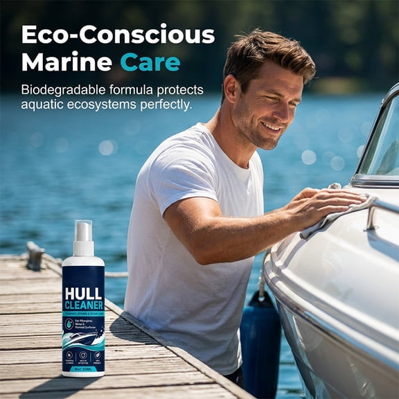 Hull Cleaner Spray for Boats, Powerful Hull Stain Remover for Fiberglass Metal and Surfaces, Safe Waterline Scum Oxidation Cleaner, 100ml Bottle for Marine Vessel Cleaning