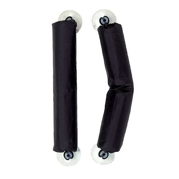 Hull Hugr PWC Fender, Black, 3" x 18" Boat Fender with 2 Suction Cups, 2 Pack