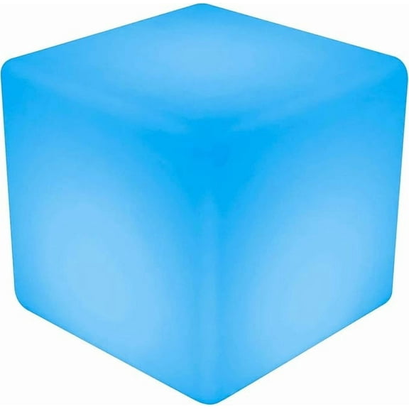Hullaballoo 20-Inch LED Light Cube Decorative Glow Furniture Waterproof Rechargeable Adjustable RGB Color Changing w/Remote for Party Lamp Night Romantic Indoor Outdoor Lighting