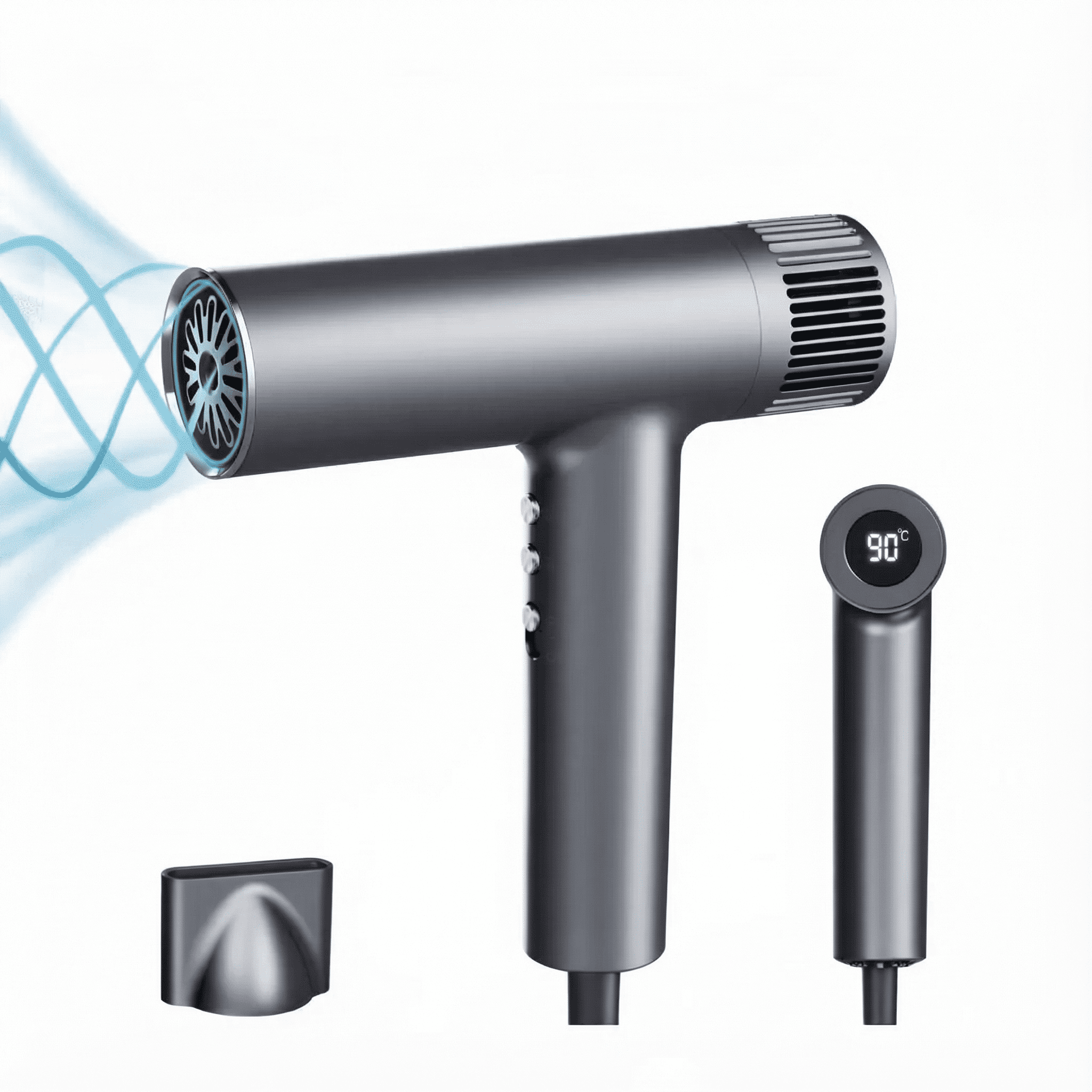 Hulmay 160,000 RPM High Speed Hair Dryer, 500M Negative Ions Ionic Blow Dryer, Ultra-Fast Drying & Quiet, Portable Travel Hair Dryer with Nozzle
