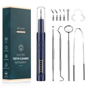 Hulmay Plaque Remover for Teeth, 5 Modes Electric Tartar Cleaner, Rechargeable Dental Cleaning Kit with 4 Replaceable Heads & LED Light for Adults and Kids