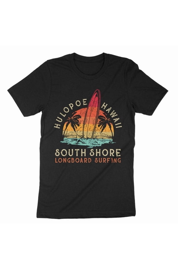 Hulopoe Hawaii South Shore, Longboard Surfing Shirt, Surfers Gift, Surfing Shirt, Beach Shirt, Beach Sunset Shirt, Beach Surfing Shirt