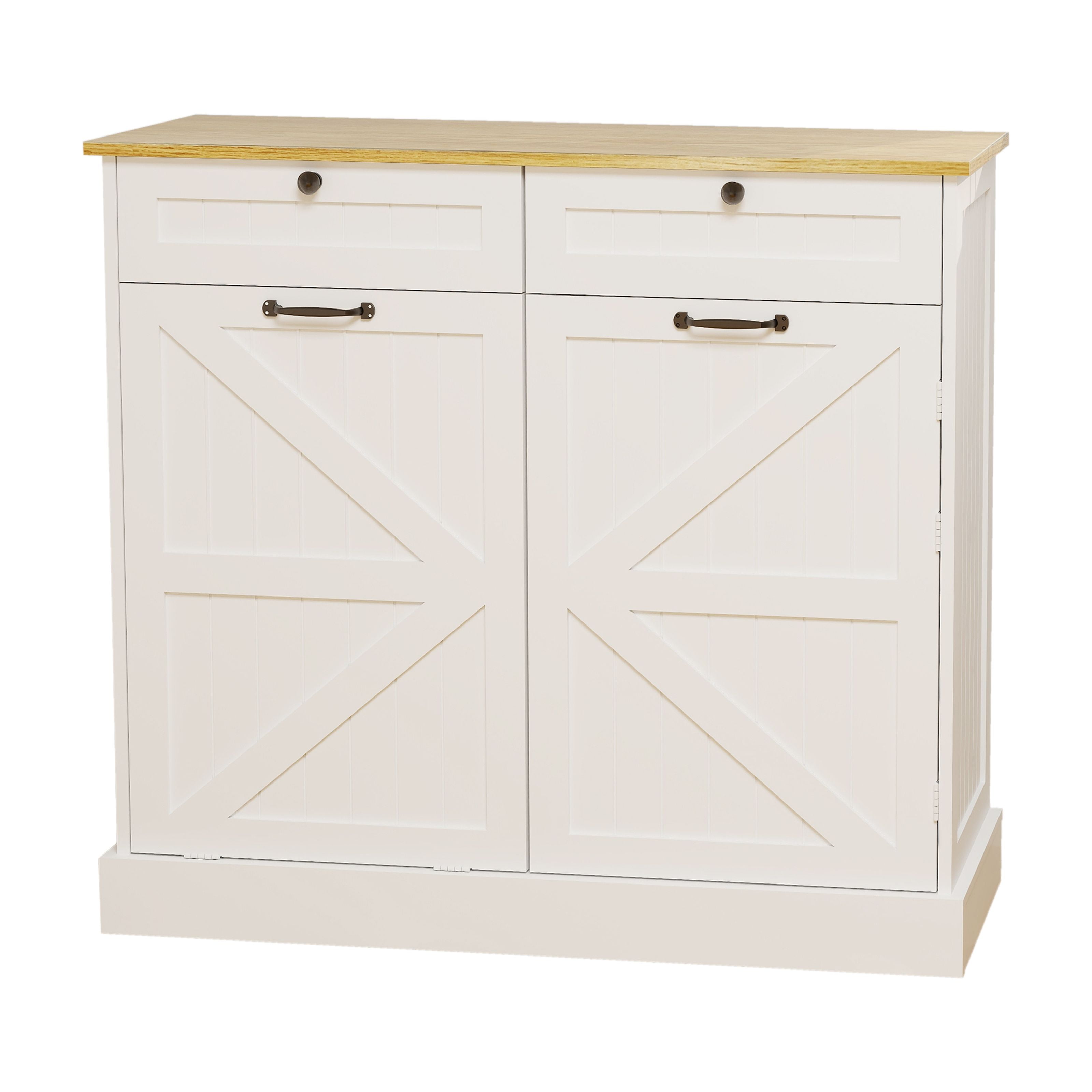 Huloretions 10 Gallon Tilt Out Trash Cabinet,Kitchen Trash Can Storage ...