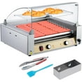 Huloretions 12 Hot Dog Roller with Bun Warmer, 750W Dual Temp Control Hot Dog Machine with 5