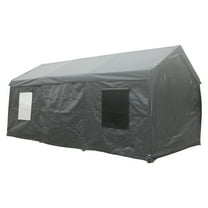 Huloretions 12x20Ft Storage Shed,Portable Garage With Rolling Shutter Mesh Window,Party Tent Heavy Duty Outdoor Portable Garage Ventilated Canopy Carports Car Shelter