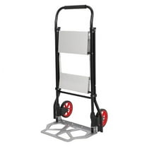 Huloretions 2 Step Ladder & Folding Hand Truck,2 in 1 Dolly Cart With Foldable Wheels,Hand Truck Dolly,Portable Step Stool With Wide Non-Slip Pedal For Household Kitchen,220 LBS Capacity