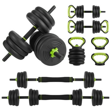 Huloretions 4-In-1 Dumbbell Set,Adjustable Dumbbells Set,Dumbbells Set Used as Barbell Kettlebell Push up Stand Home Gym Weights Strength Training,44LBS