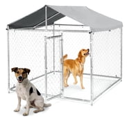 Gotland Outdoor Dog Kennel, Heavy Duty with Roof Cover, Galvanized ... - Galvanized Steel Dog Crate With Roof