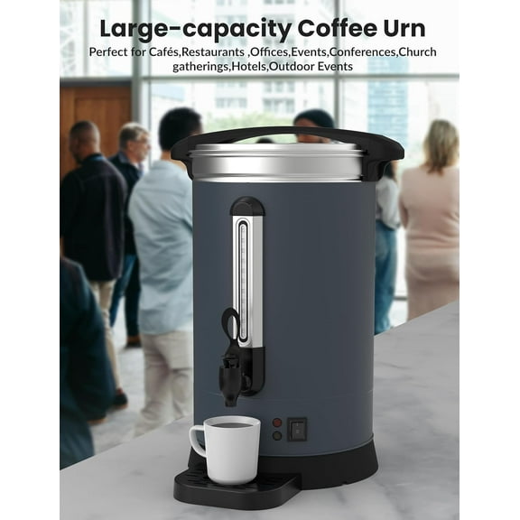 Huloretions 80 Cups Coffee Urn,12L/3.2 Gallon Double Wall Commerical Coffee Maker for Buffet Catering Wedding Gathering,Large Capacity Hot Coffee Dispenser,Stainless Steel Hot Water Urn