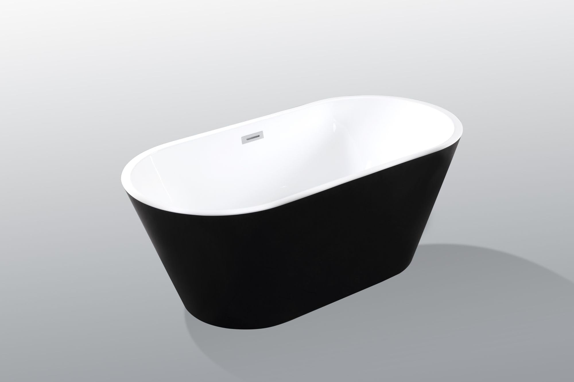 Huloretions Acrylic Freestanding Bathtub with Stainless Steel PopUp