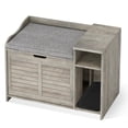 thumbnail image 1 of Huloretions Cat Litter Box Enclosure,Modern Wood Cat Washroom Hidden Litter Box Furniture House As Table Nightstand With Scratch Pad,Litter Box Enclosure With Top Opening with Cushionion, 1 of 8