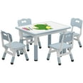 thumbnail image 1 of Huloretions Children Kids Table and Chair Set,Kids Table and 4 Chairs Set,Height Adjustable Toddler Table Set with Non-Slip Legs,Arts & Crafts Table with Graffiti Desktop,Children Activity Table, 1 of 9