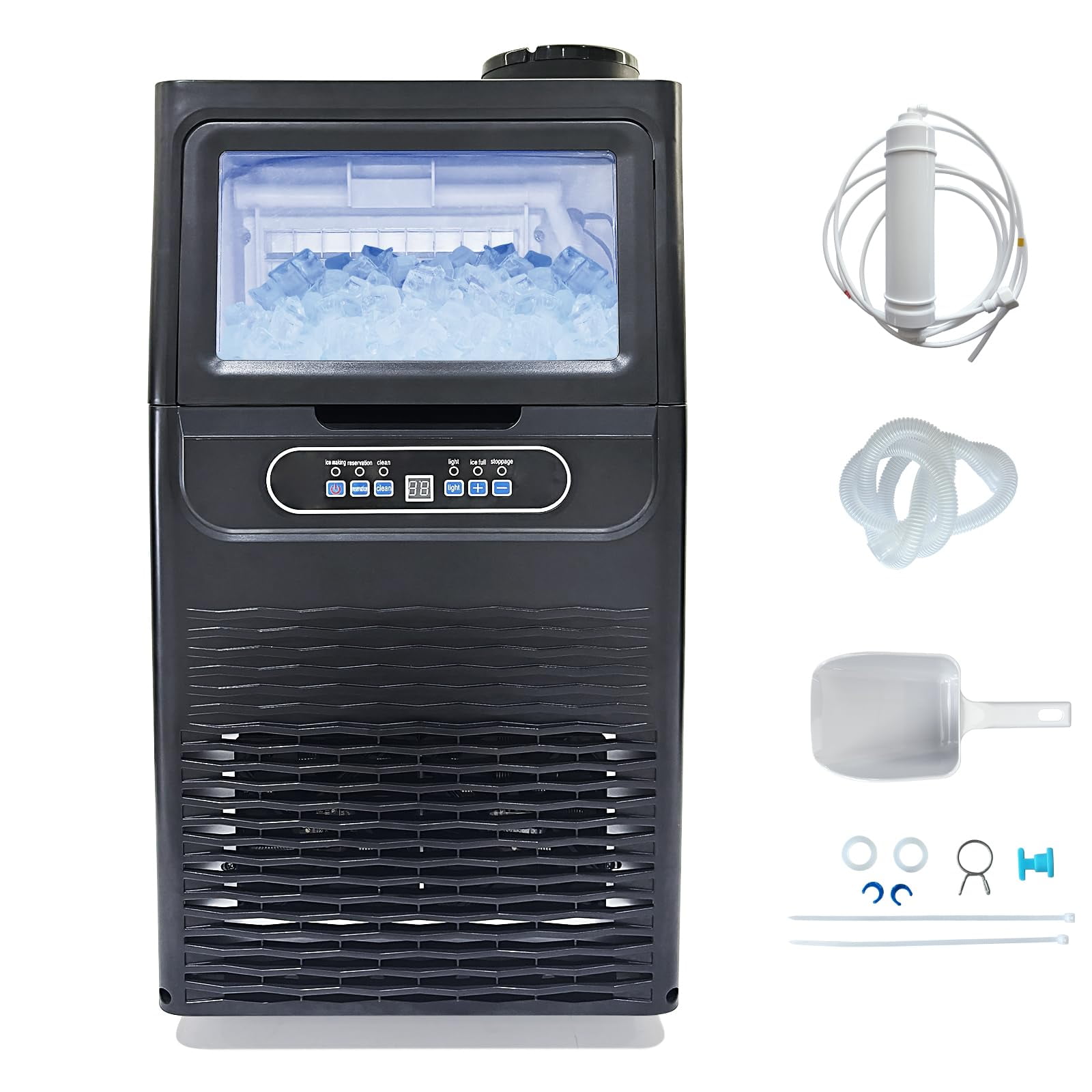 Huloretions Commercial Ice Maker Machine,Freestanding Ice Maker,Counter