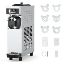 Huloretions Commercial Soft Ice Cream Machine,2200W Stand Soft Serve Ice Cream Maker with 3 Flavors 5.28 to 7.4 Gal/H LCD Panel Auto Clean Pre-cooling,for Restaurant Café Snack Bar Supermarkets Home
