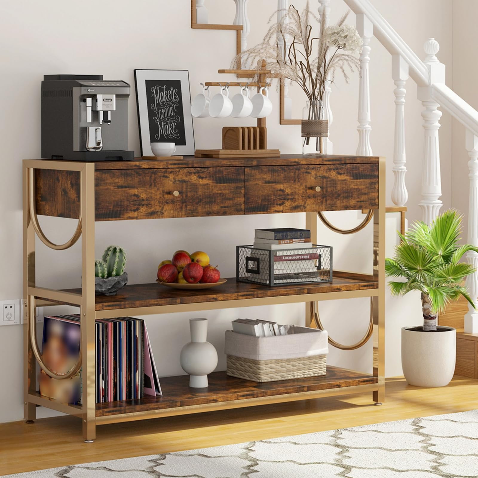 Huloretions Console Table, 32 Inch Entryway Sofa Table with 2 Drawers ...