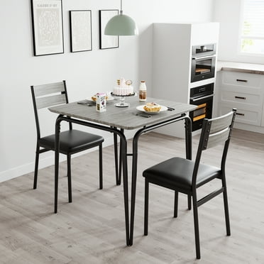 Huloretions Dining Table Set For 2 Person,Small Table and Chairs Set of 2 Square Dinette Set for 2 Kitchen Table And Upholstered Chairs Breakfast Table Set For Restaurant Home Kitchen Living Room Apar