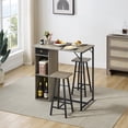 thumbnail image 1 of Huloretions Dining Table Set for 2,Small Dining Table Set Height Pub Table with 2 Chairs,Pub Table with 2 Stools with 2 Stools,Bar Table and Chairs Set 3-Layer Storage Shelf &1 Drawer 3-Piece Breakfas, 1 of 9