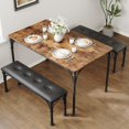 thumbnail image 1 of Huloretions Dining Table Set For 4,Kitchen Table With Upholstered Bench,Rectangular Dining Room Table Set Industrial 3-Piece Dining Table Set For Small Spaces Apartment, 1 of 6