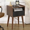 thumbnail image 1 of Huloretions End Table, Mid Century Modern Nightstand with Charging Station and USB Ports, Night Stand with Drawers, Small Bedside Table Wooden Bedside Tables for Bedroom, End Side Table for Living Roo, 1 of 9