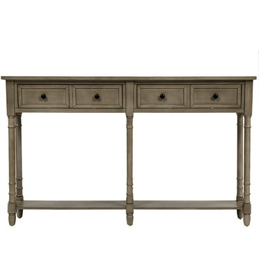 Huloretions Entryway Table,Console Sofa Table With Bottom Storage Shelves,Farmhouse Console Sofa Table With 2 Drawers,Display Shelf For Hallway Living Room