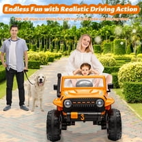 Huloretions Hetoy Ride on Car for Kids and Parent Remote Control, 24V 4WD Battery Powered Electric Car, 2 Seater Ride On Truck, Kids Electric Vehicle, Suspension, LED Lights