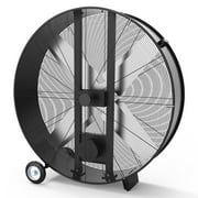 Huloretions Industrial Drum Fan,24/42 Inch Heavy Duty Metal Garage Fan,900W High Velocity Floor Fan with 2 Speeds,Commercial Drum Fan for Warehouse Commercial Workshop Factory and Basement