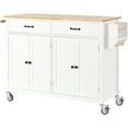 Huloretions Kitchen Island With Adjustable Shelves,Kitchen Storage