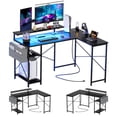 thumbnail image 1 of Huloretions L Shaped Computer Desk,Gaming Table Corner Desk 54 Inch PC Writing Desk Study Desks with Power Outlet & LED Strip,Reversible Modern Simple Study Table, 1 of 8