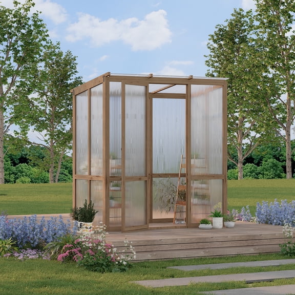 Huloretions Mini Greenhouse,Portable Greenhouse with Roof Vent For Indoor or Outdoor,Polycarbonate Greenhouse,Walk-In Greenhouse Kits Outdoor,4x6ft