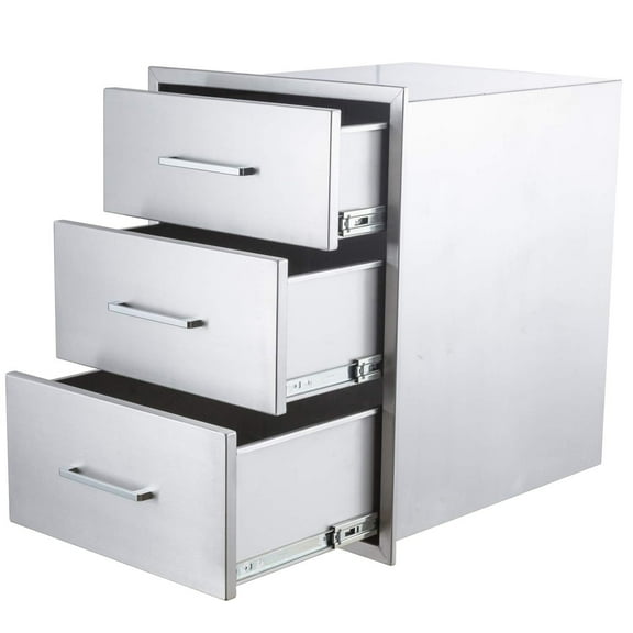 Huloretions Outdoor Kitchen Drawers,Outdoor Stainless Steel BBQ Drawer,Flush Mount Built-in Drawer Cabinet for Outdoor Kitchen Island & BBQ Islands,20"W x 10"H x 30"D