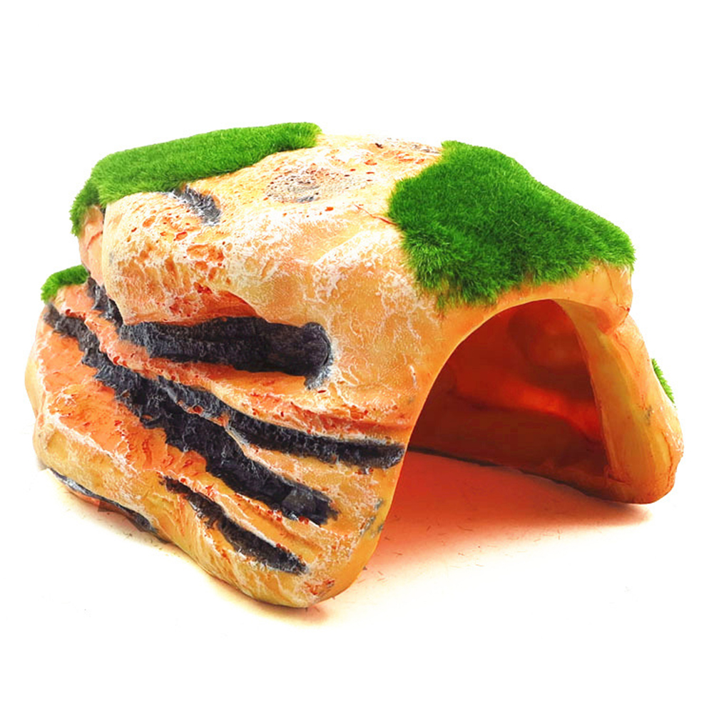 Tortoise Hide Resin Reptile Cave – Natural Fish Tank Ornament For Frog, Lizard