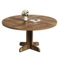 thumbnail image 1 of Huloretions Round Dining Table for 4,Farmhouse Kitchen Table,47 Inch Rustic Circle Dining Room Table with Wood Base for Kitchen Dining Room Living Room(Only Table), 1 of 7