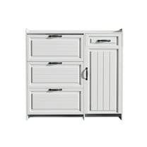 Huloretions Shoe Cabinet With Drawers,Freestanding Shoe Cabinet Organizer With 4 Doors,Adjustable Shoe Storage Organizer Shelves,Large Shoe Storage Cabinet Shoe Rack For Living Room Entryway