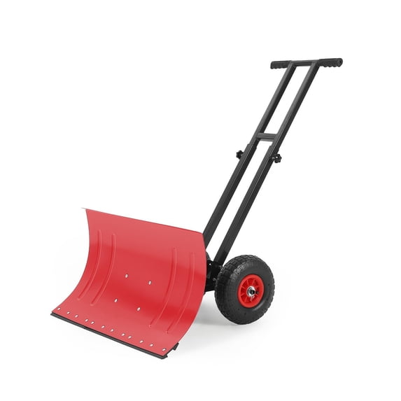 Huloretions Snow Shovel with 29-Inch Blade and Adjustable Handle,Heavy-Duty Steel Shoveling Tool for Ice Removal,Snow Pusher Shovel for Driveway,Sidewalk,Pavement