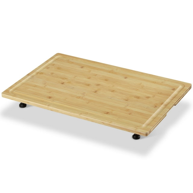 Huloretions Stovetop Cover Cutting Board With Legs And Grooves,Large