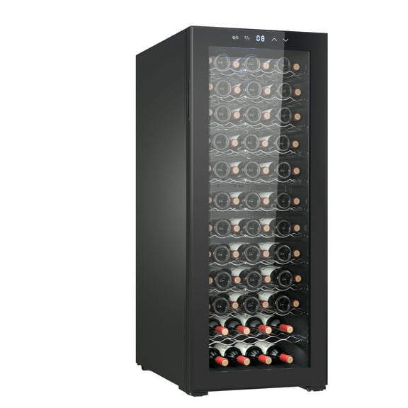 Huloretions Wine Cooler Refrigerator,48" Large Single Zone Wine Fridge,80 Bottle Freestanding Wine Refrigerator Intelligent Digital Temperature Control,Low Noise Operation