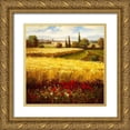 thumbnail image 1 of Hulsey 12x12 Gold Ornate Wood Framed with Double Matting Museum Art Print Titled - Wheat Fields and Roses, 1 of 4