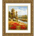 thumbnail image 1 of Hulsey 12x14 Gold Ornate Wood Framed with Double Matting Museum Art Print Titled - Poppy River Bank, 1 of 4