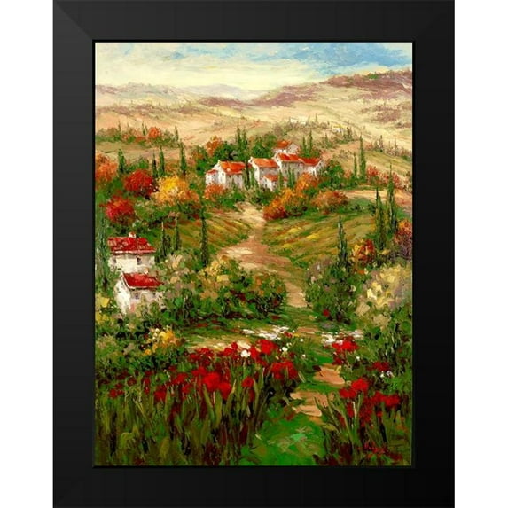 Hulsey 19x24 Black Modern Framed Museum Art Print Titled - Tuscan Village