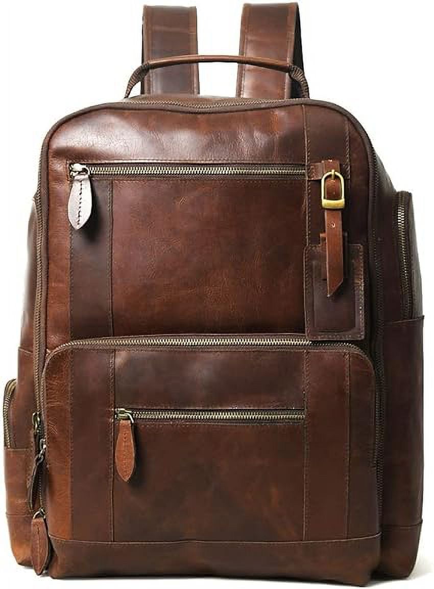 Hulsh Buffalo Leather Backpack for Men 16 Inch Vintage Leather